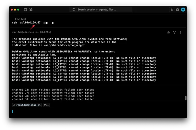 SSH to pi server after connect to Tailscale