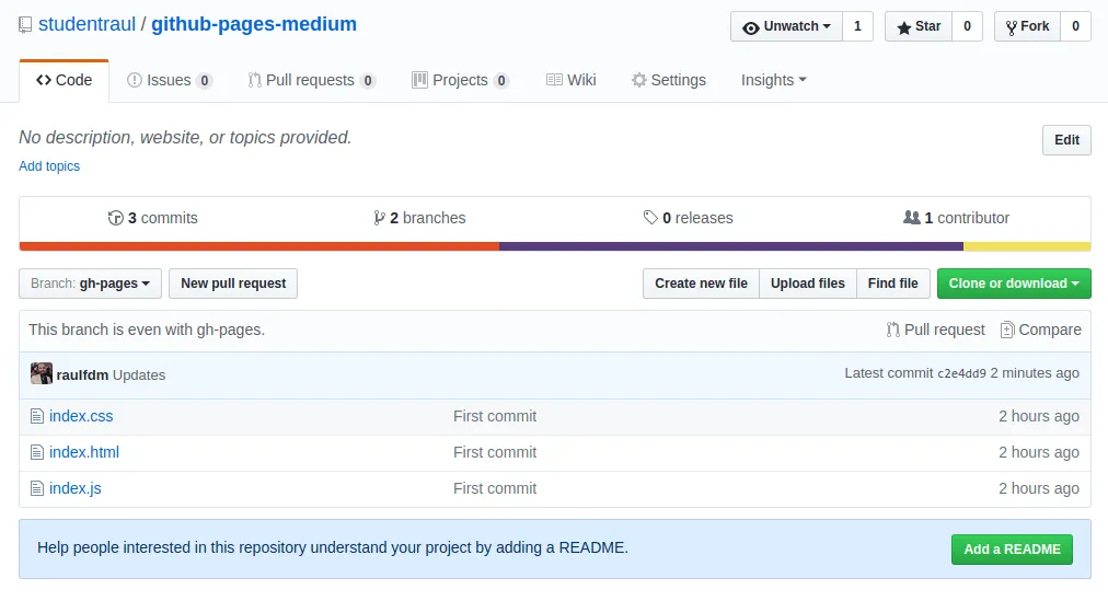 Repositório do projeto: Branch gh-pages atualizado