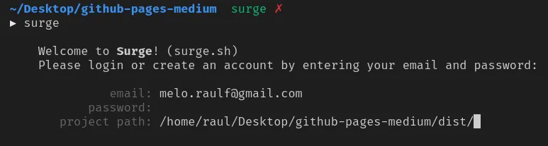 surge cli: project path