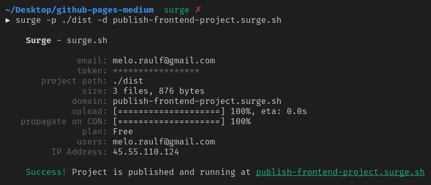 surge: apenas um comando