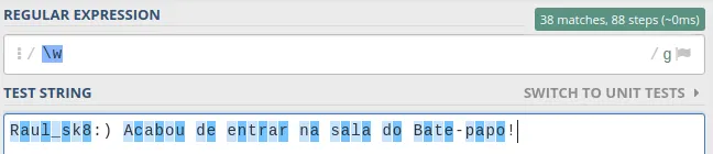 word character 'w'