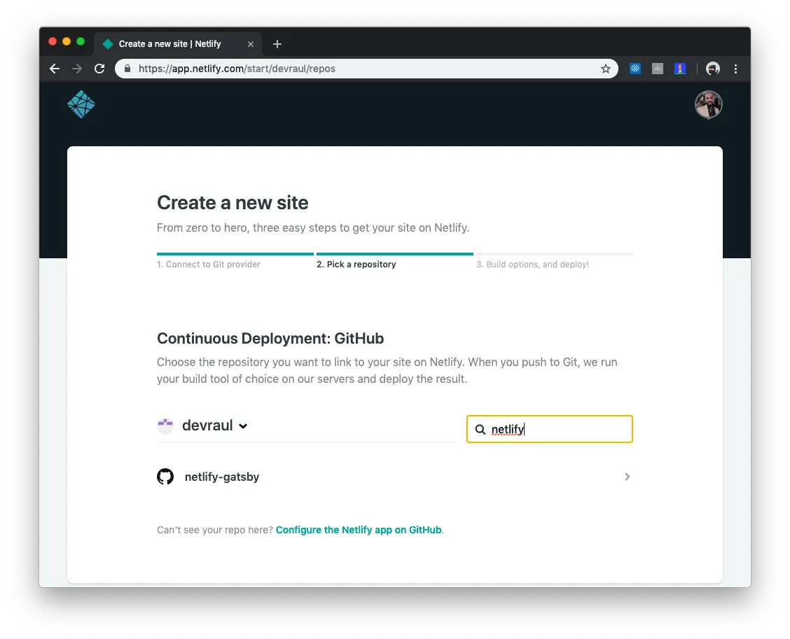 Criando um novo projeto no Netlify [2]