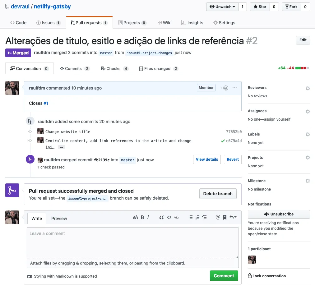 Pull Request aceito