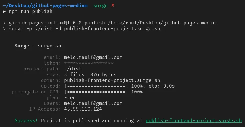 npm script: publish