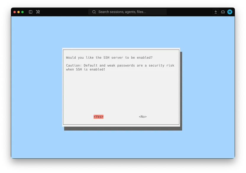 Enable SSH server confirmation dialog