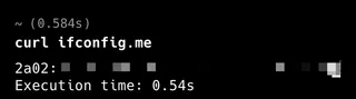 curl ifconfig.me after connect