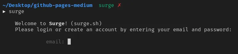 surge cli: login