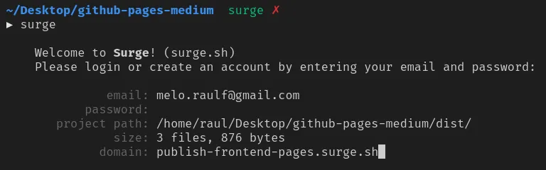 surge cli: domain